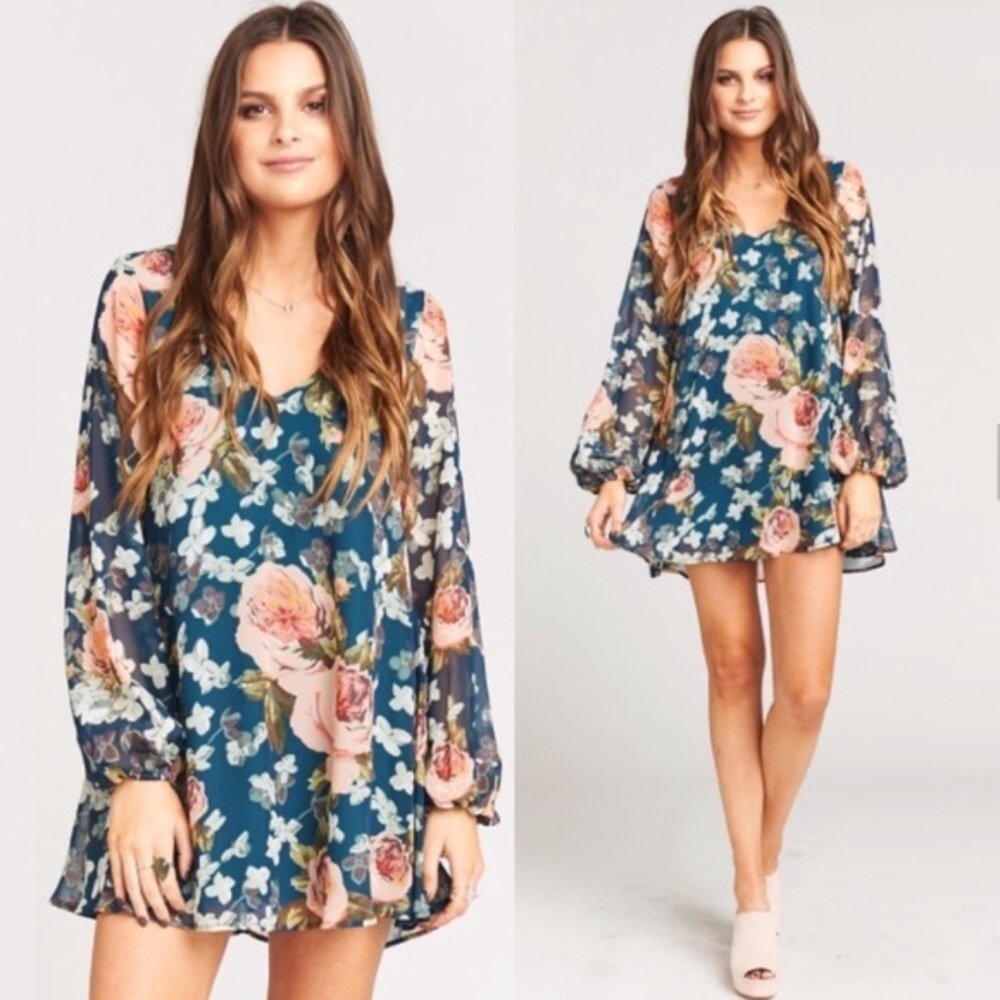 Show Me Your Mumu | Donna Michelle Tunic Mini Dress Women's Size Medium Blue